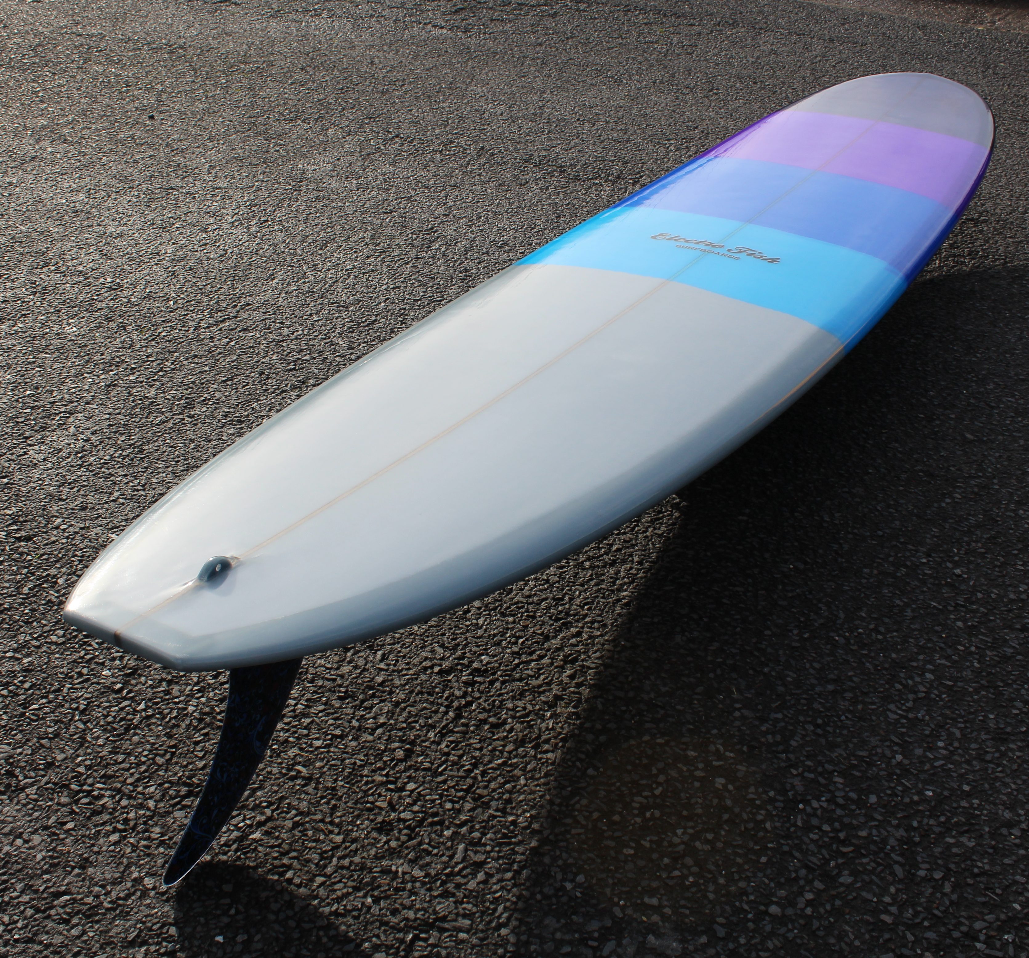 9'6 Quiescent Glass On Singlefin Noserider Longboard Electrofish