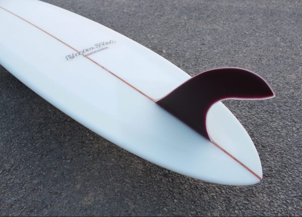 Glass on Fin pintail longboard volan
