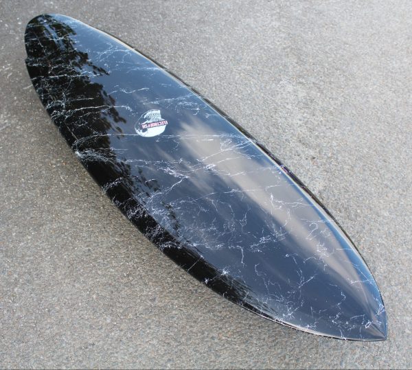 twin fin marble black surfboard