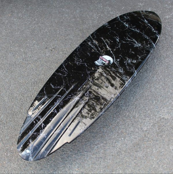 twin fin marble black surfboard